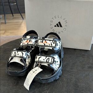 Stella McCartney Black and White Sandals for Effortless Elegance